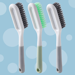 Brosse à chaussures à poils en nylon, outil de nettoyage doux pour éliminer les taches, poignée en plastique multifonctionnelle, 3 pièces - Product Image 1