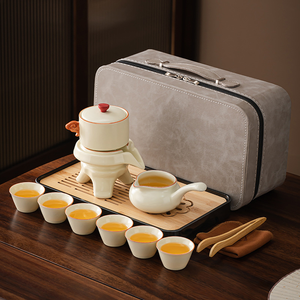 <span class=keywords><strong>Service</strong></span> à thé chinois Kung Fu à bordure dorée Moulin à pierre automatique en céramique <span class=keywords><strong>Porcelaine</strong></span> de <span class=keywords><strong>luxe</strong></span> - Product Image 5
