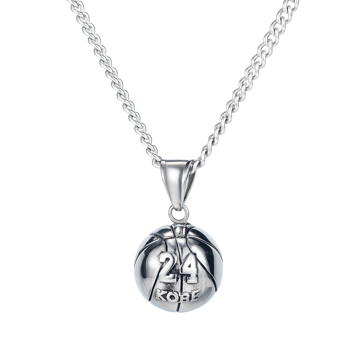 Hommes Bijoux En Acier Inoxydable Boule de Sport Basket-Ball Pendentif Collier