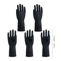 Gants de nettoyage en nitrile noir, imperméables, avec grip texturé, manchette longue, usage domestique, ambidextres