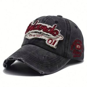 Casquettes de baseball vintage 100 % coton, effet usé, personnalisées, déchirées pour hommes – Vente en gros - Product Image 1