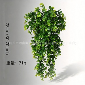 Plante artificielle murale en eucalyptus et rotin, 78 cm, pour décoration intérieure et extérieure, plante grimpante simulée - Product Image 1