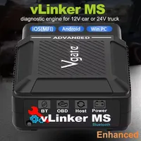 Vgate Vlinker MS para Lector de Códigos OBD2, Escáner para Herramienta de Diagnóstico de 12V/24V, ELM327 V23 CH LS CAN IOS/Android/Windows PC