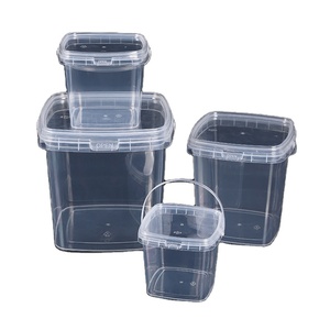 High Quality 280ml-5000ml Plastic Barrel Food Grade PP Square Plastic Bucket with Lid