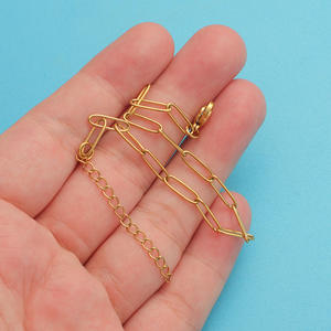 Dropshippingジュエリー<span class=keywords><strong>HA</strong></span>ヒップホップスタイルDIYペーパークリップブレスレットステンレス鋼チェーンブレスレット女性ファッションビーズブレスレット - Product Image 4