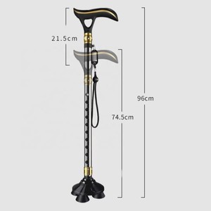 Canne pour personnes âgées, alarmes intelligentes, lumières, antidérapante, multifonctionnelle, légère, en alliage d'aluminium épaissi, capacité de charge de 100 kg - Product Image 6