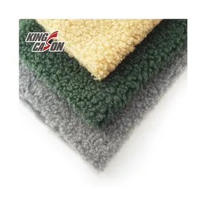 Kingcason 100% polyester độ bền màu marfil Y Blanco hai bên màu rắn berber vải cho nhà dệt may chăn