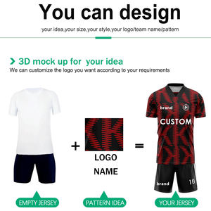 Oem Sneldrogende Zwarte Voetbalshirts Op Maat Gemaakte Sublimatie Naam Afdrukken Thailand Gebruik Trainingssets Met Geautomatiseerde Snijtechniek - Product Image 3