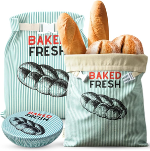Sac à pain en coton et cire d'abeille, réutilisable, résistant au congélateur, pour le pain au levain fait maison, stockage alimentaire, cadeaux pour les boulangeres au levain - Product Image 1