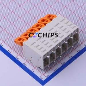 KF206-7.5-6P Spring Terminal Block Through hole Component (THT),P=7.5mm Connector 7.5mm 6P 6 41A - Product Image 2