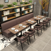 Table et chaise directes d'usine canapé de bar de style industriel rétro coin cabine en bois massif meubles de restaurant de café commercial
