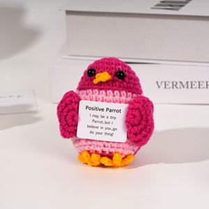 ตุ๊กตานก amigurumi ขนาดเล็กทำด้วยมือของประดับตกแต่งสำหรับการตัดเย็บเสื้อผ้าคริสต์มาสของเล่น - Product Image 3