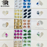 Strass en cristal de verre à dos plat à 2 trous, à coudre sur les vêtements, vente en gros d'usine, pour le bricolage