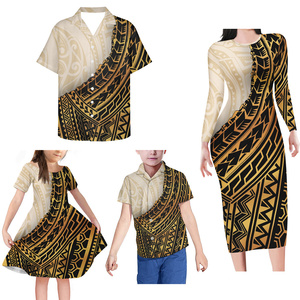 Impresión personalizada <span class=keywords><strong>tatuaje</strong></span> polinesio vestido familia a juego vestidos Sexy Bodycon Vestido <span class=keywords><strong>de</strong></span> manga larga conjunto familiar - Product Image 1