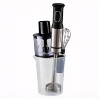 Set Blender Tangan Stainless Steel Tombol Tekan Kecepatan Variabel Tanpa Tingkatan Multifungsi Chopper Mode Turbo Bebas BPA Elektrik