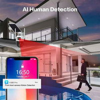 Caméra de sécurité IP sans fil 4K à prix d'usine, rentable, avec détection humaine par IA et vision nocturne couleur pour l'intérieur et l'extérieur