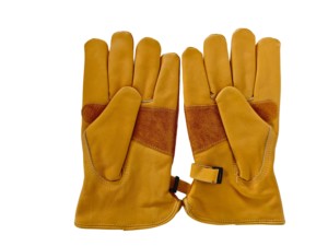 Gants de travail en cuir de vache d'extérieur pour hommes et femmes, résistants au feu pour le camping.