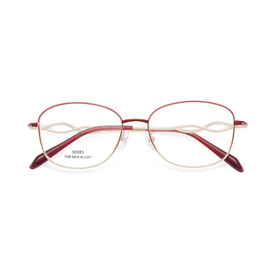 Nuevas Monturas de Gafas Ovaladas de Aleación para Mujer 50083, Montura Completa, Lentes de Resina Anti-UV, Origen Danyang - Product Image 1