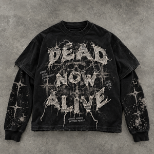 <b>T</b>-<b>Shirt</b> <b>White</b> Oversized <b>Long</b> <b>Sleeve</b> Tee Urban Graphic Print Boxy Fit Custom Streetwear Drop Shoulder Private Label Men <b>T</b> <b>Shirt</b> - Product Image 3
