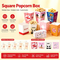 Tube à popcorn en papier kraft de qualité alimentaire imprimé sur mesure, pliable, jetable, en forme de cylindre, pour cinéma, fêtes et plats à emporter