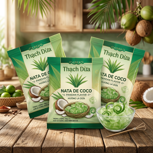 Pandan vietnamien traditionnel, nata de coco, ingrédients naturels et végétaliens, produits à base de noix de coco pour le monde entier, prix compétitif. - Product Image 2