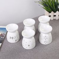 Brûleur de cire et diffuseur d'arômes en céramique pour bougies chauffe-plat et huiles essentielles, avec cuillères, décoration toutes saisons pour la maison et le bureau