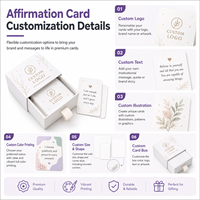 Jeu de cartes d'affirmation personnalisées inspirantes pour la pleine conscience et le bien-être, avec boîte à tiroir coulissant, pour femmes, adolescentes et jeunes adultes