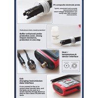 Analyseur de qualité de l'eau numérique GT770 trois-en-un de type split avec affichage PH MV, précision de 0,01 pH, utilisation industrielle, source de lumière LED
