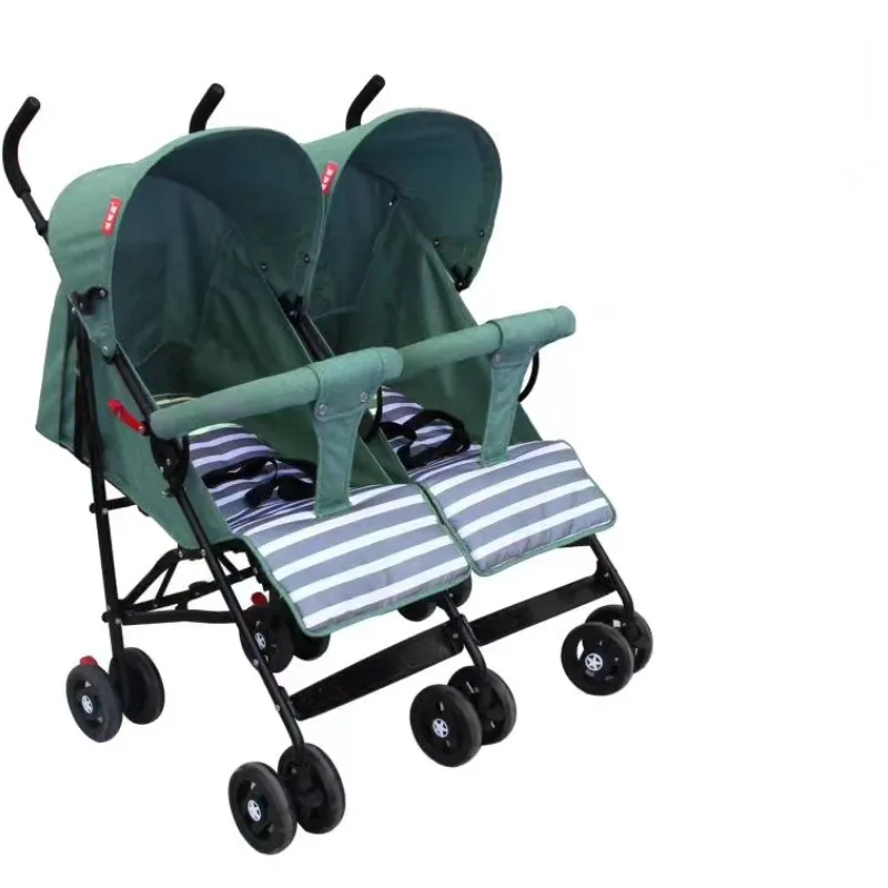 Nuevo cochecito de bebé plegable ligero para niños a la moda para gemelos, carrito de viaje para bebé, cochecito doble para correr, asiento infantil