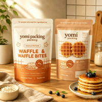 Sacs Doypack personnalisés à fermeture éclair supérieure pour emballage alimentaire congelé, frites, gaufres et mélange de crêpes, avec impression numérique