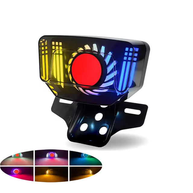Motorcycle Tail Light RGB Strobe Brake Lamp for HONDA CG125 TMX125 155 CG CD CT SUZUKI GN Integrated LED Brake Taillights