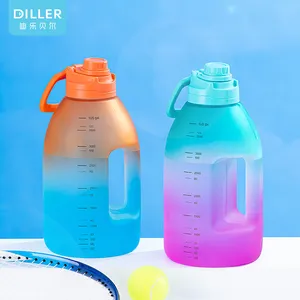 Bulk empty reusable motivational bpa free plastic fitness gym sports 1 gallon bottle water jug