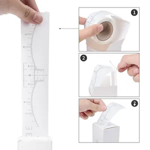 Règle de mesure pour <span class=keywords><strong>tatouage</strong></span> permanent des sourcils en plastique, autocollant enroulable, aide au <span class=keywords><strong>dessin</strong></span> pour débutants, usage commercial, 60g, logo personnalisé OEM - Product Image 3