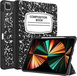 Case for iPad Pro 12.9inch 2021 5th Gen 2020 4th and 2018 3rd Generation Built-in Pen holder printing Soft TPU Case