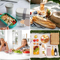 Bol à sauce en acier inoxydable de qualité alimentaire de style coréen de 70 ml avec couvercle en silicone, boîte à sauce étanche pour pique-nique scolaire, camping