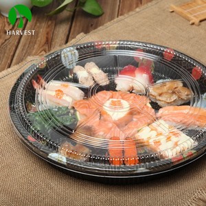 Plateau de service à sushi <span class=keywords><strong>en</strong></span> <span class=keywords><strong>plastique</strong></span> jetable de qualité alimentaire HP-65 avec couvercle - Product Image 6