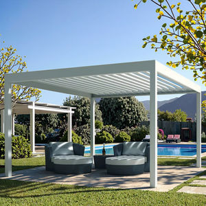 Gazebo de Estilo Europeo <span class=keywords><strong>SINSO</strong></span>, Pérgola Modular Independiente para Patio, Jardín y Sol, con Pantalla Lateral - Product Image 5