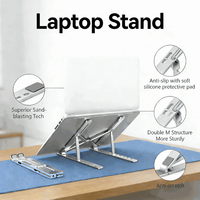 Support pliable pour ordinateur portable/tablette Zeno Home, support de bureau réglable en hauteur, conforme à la norme RoHS