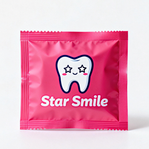 Sachets Mylar personnalisés à trois soudures pour échantillons de papier toilette, tampons, lingettes nettoyantes – Matériau PE/PET recyclable, petit format - Product Image 2