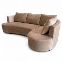 Canapé modulaire incurvé moderne en forme de L, trois places, avec chaise longue, rembourrage de haute qualité pour salon, villa