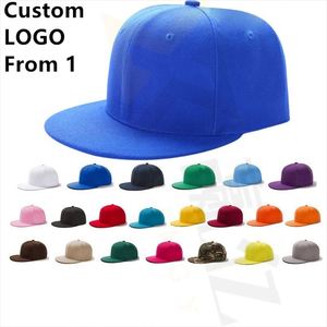 Custom Logo Embroidery Print <b>Flat</b> Brim Multiple Styles Plain Blank Snapback <b>Caps</b> for <b>Men</b> Fitted Baseball Hat - Product Image 1