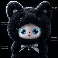 Robot éducatif en peluche IA avec application, télécommande, fonction parlante, en caoutchouc, yeux dynamiques, pour enfants, recharge USB, divertissement