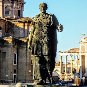 Statue grandeur nature de l'empereur romain célèbre Jules César Auguste Sculpture en métal cuivre bronze laiton technique coulée à la main - Product Image 1