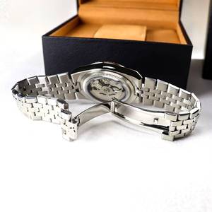 Round design high-end white sapphire crystal stainless steel strap 18mm width luxury men's <b>mechanical</b> <b>watch</b> - Product Image 4
