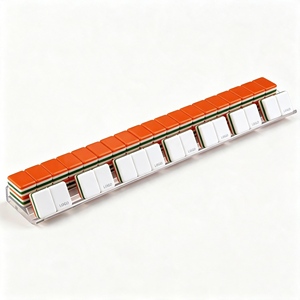 Juego <span class=keywords><strong>de</strong></span> Mahjong Americano <span class=keywords><strong>de</strong></span> Lujo Moderno <span class=keywords><strong>de</strong></span> Tres Capas en Naranja, Verde y Blanco, con Fichas <span class=keywords><strong>de</strong></span> Tigre, Pavo Real, Máscara y Joker, para 4 Jugadores - Product Image 5