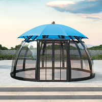 Pergola de jardin moderne en aluminium et polycarbonate, 100 % étanche et résistante aux intempéries