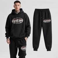 Vêtements streetwear pour hommes, ensemble de survêtement épais imprimé avec lettres, sweat à capuche et pantalon de jogging assortis, fabricants