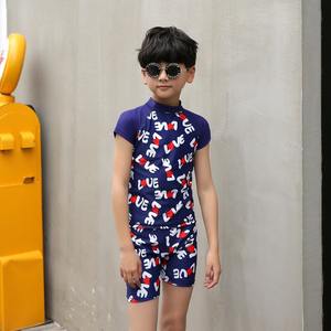 JH905 Kids Swim Suit Blue One Piece Quick Dry UPF50+ Round Neck For Children Swimming Water Sports - Product Image 2
