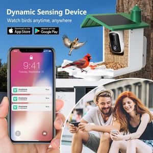 Mangeoire à oiseaux intelligente automatique et écologique Caméra <span class=keywords><strong>nichoir</strong></span> en plastique contrôlée par l'application Alimenté par batterie pour attirer les mangeoires pour animaux de compagnie - Product Image 2
