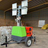 Tour d'éclairage mobile portable à LED de 5m, 7m, 9m, poussé à la main et de type remorque, conforme aux normes environnementales EPA